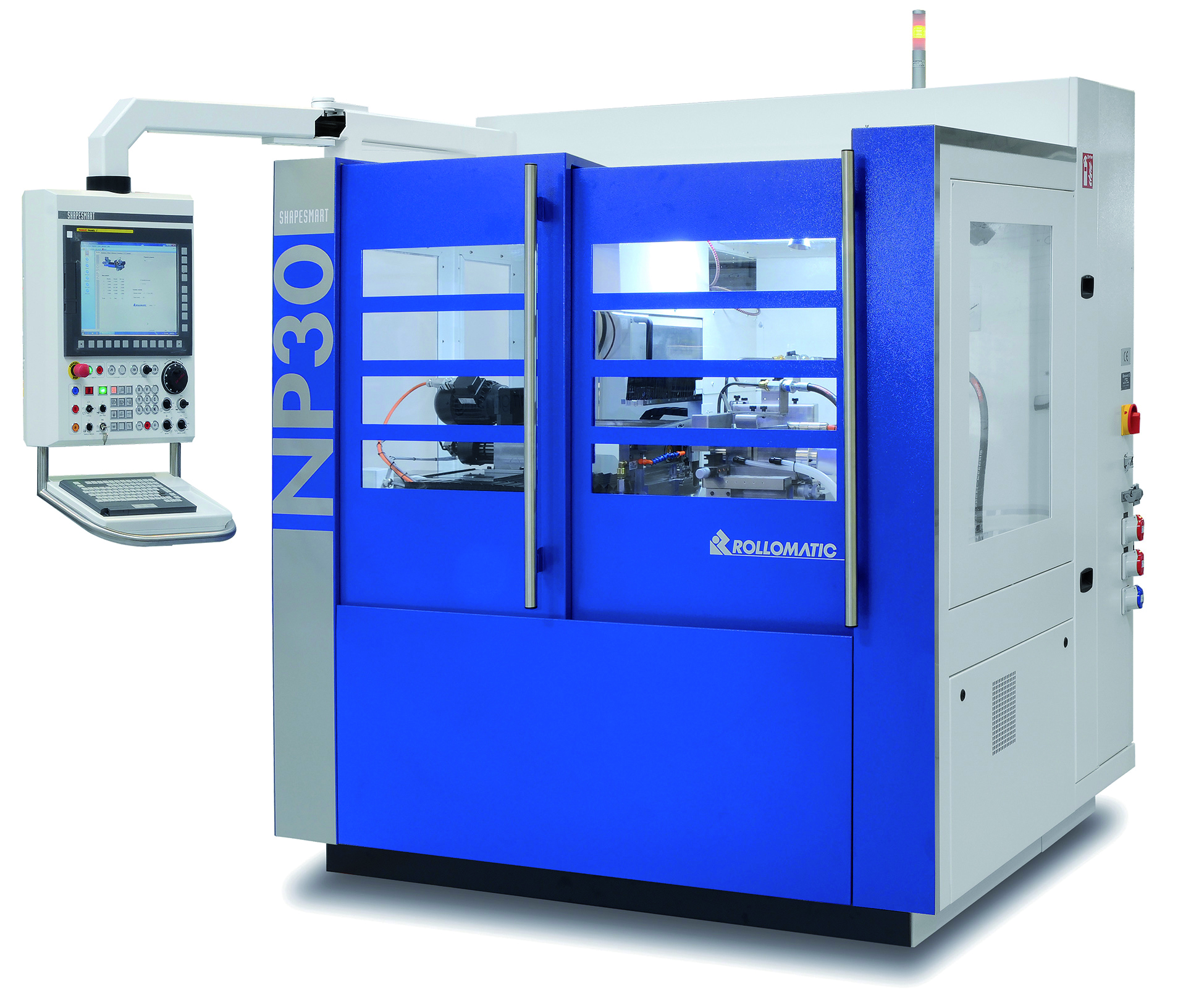 Rollomatic präsentiert neue Schälschleifmaschine NP30 Noch mehr Flexibilität und Leistung bei der Rohlingsbearbeitung Die ideale Ausführung für zylindrische Anwendungen